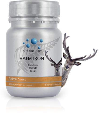 New Zealand Heme Iron Supplement - 1000mg x 90 Soft Gel Capsules - Iron Deficiency Supplement for Anemia - Deer Blood w/ Ferrous Fumarate - Supports Energy, Strength and Circulation for Men and Women