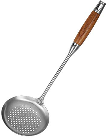 Louche passoire à cuillère fendue Skimmer Scricheur d'araignée en acier inoxydable de style chinois Skimmer louche Louche, maison de cuisine à frire de poêle à frire Colandre, légumes de nouilles Écum