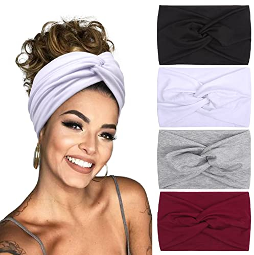 Haarband Damen Boho Stirnbänder Extra Breite Haarbänder Breite Stirnband Elastische Kopfband Haarschmuck für Frauen und Mädchen