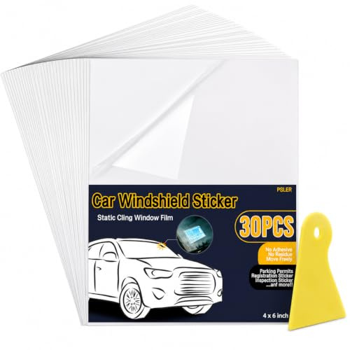 PSLER Aplicador de Parabrisas Soporte Transparente para Ventana Adhesiva para Coche Película Adhesiva Estática para Ventana para Cars 30PCS 4 x 6 inchVinilo Adhesivo Estático