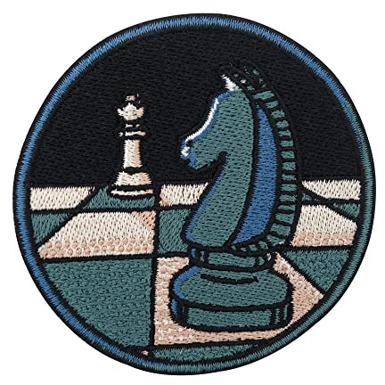 Finally Home Schach Pferd und Dame Patch zum Aufbügeln | Schachbrett Patches, Aufbügler Bügelbild, Flicken, Aufnäher