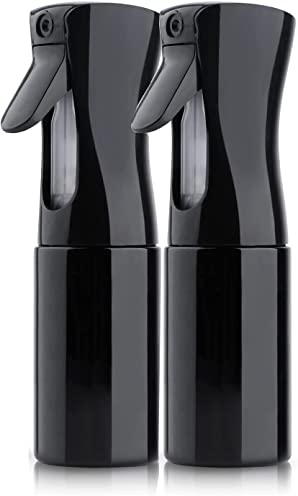 TANSHINE Vaporisateur Cheveux Boucle Pulverisateur Cheveux Vaporisateurs Rechargeable d Eau Flacon Spray Brumisateur pour Plante Interieur,Coiffeur,Fleurs Noir,Spray Alcool,200ml
