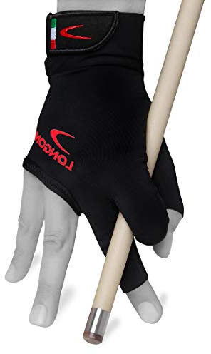 Longoni Black Fire 2.0 Billiard Pool CUE Glove - for Left or Right Hand - Black