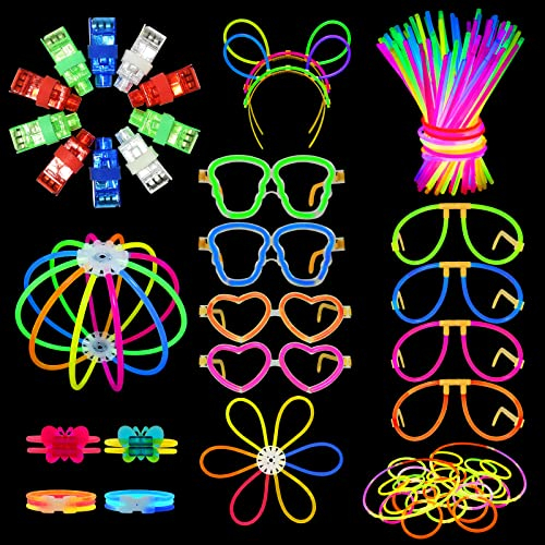 Segotendy Bracelet Fluorescent Lumineux, 246pcs Bâtons Lumineux avec 10 Lumières de Doigt et Accessoires Fluo Soiree, Glow Stick pour Cadeau et Décorations Fête Halloween Noël Cotillons Nouvel An 2026