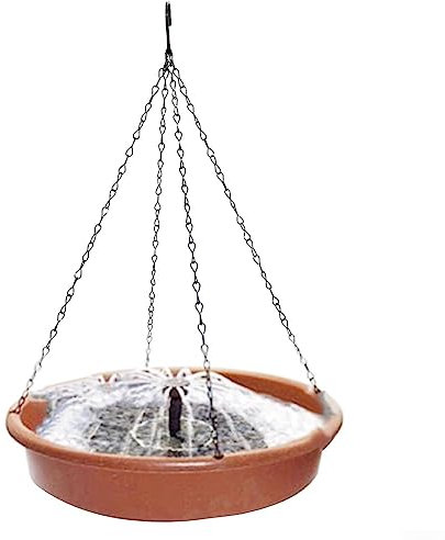 Gartenarbeit Vogeltränke, hängende Vogeltränke Vogelfutterstation Durchmesser 30,5 cm Solar Brunnen Garten Vogeltränke Runde Schwimmer für Garten Hof - Badewanne + Brunnen