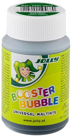 JOLLY Booster Bubble, ungiftige Universal Maltinte, Dunkelgrün, zum Malen geeignet, auswaschbare Tinte, 100ml ausreichen für 40 Booster XL Nachfüllungen, für Kleinkinder ab 3 Jahren