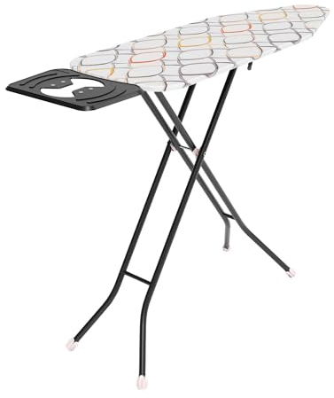 Perilla - Tabla de planchar grande, duradera, permeable al vapor y altura ajustable, tela ignífuga resistente al calor, 4 patas de metal con tapones de silicona, superficie de planchado de 38 x 110 cm