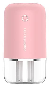 purificador de aire y humidificador Humidificador de aire inalámbrico de doble boquilla de 400ML con luz nocturna, humidificadores recargables de 1200mAh for el hogar y el coche, difusores de fraganci