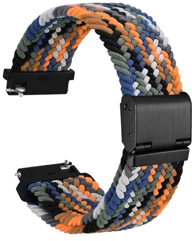 WOCCI Gewebtes Nylon Uhrenarmband mit Verstellbarer Schnalle, Geflochtene Sport Uhrenarmbänder für Herren und Damen, Bandbreite 18mm 19mm 20mm 21mm 22mm