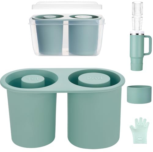 Pneatdez Ice Mold for Stanley Cup 30oz 40oz, Silicone Ice Tray, Eucalyptus