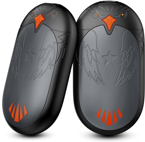 Handwärmer Elektrisch 2 Pack, Tragbare Taschenwärmer 2 in 1 händewärmer mit 3 Heizmodi 24 Stunden Lang Anhaltende Wärme, Wiederverwendbar USB Handwärmer für Outdoor im Winter - Grau