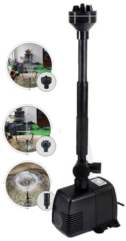 Verstellbare Springbrunnenpumpe mit mehreren Düsen für Garten, Wasserfall, Teich, Aquarium, langlebig und Mehrzweck-Teich-Luftpumpe, Luftsprudler (1,3 m)