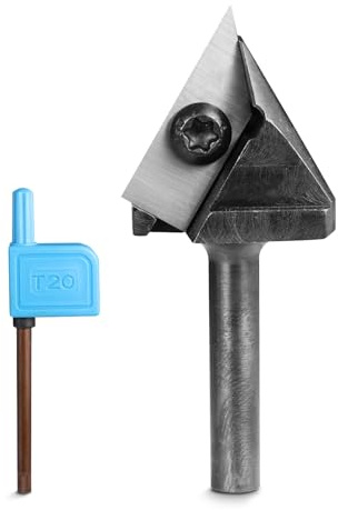 Genmitsu 60-Grad-V-Nut-Fräser, 1/4-Zoll-Schaft, 1-Zoll-Schnittdurchmesser, CNC-Fräser-Plattenglättungsfräser, Hartmetall-Einsatz-Fräserhobel für Holzschnitzereien, VRBC01A