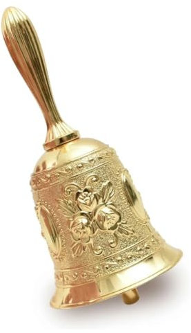 Stil Handglocke Metalen Ton Handwerk Dekoration Alarm Glocke Kunsthandwerk Weihnachtsglocke Windglocke-A Roségold