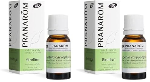 PRANARÔM - Giroflier BIO - Huile Essentielle Chémotypée - Confort bucco-dentaire - 100% Pure Et Naturelle - HECT - 10 ml (Lot de 2)