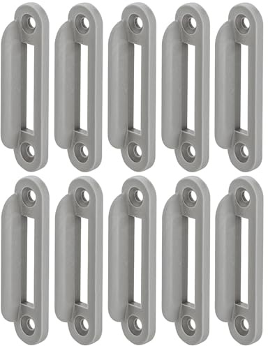 cyclingcolors 10x Gâche à équerre en plastique gris pour serrure à bouton poussoir Push-lock ou à pêne dormant pose en applique 53x12mm Verrou Sécurité Caravane Bateaux Vans Camions aménagés