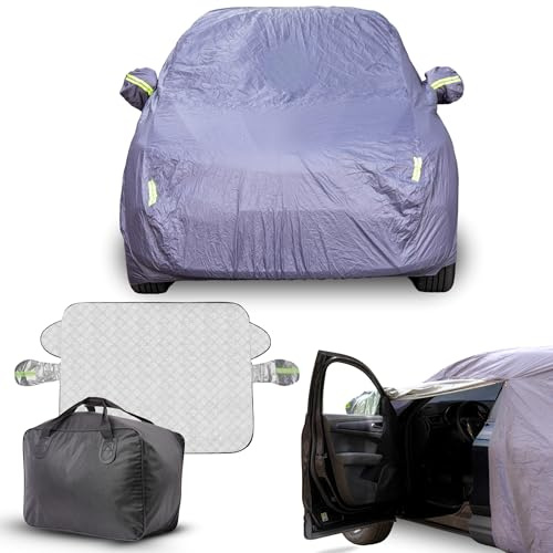 Buho Boost Classic - Telo Auto 100% Impermeabile con Parasole Incluso - Telo Copriauto Da Esterno con 2 Zip Strategiche - Protezione Completa Pioggia/Neve/UV/Polvere - Misura Universale Auto SUV