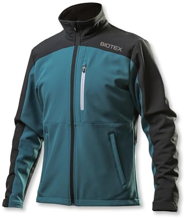 BIOTEX Giacca Termica IEX Unisex per Ciclismo e Running, Tessuto Antivento e Waterproof, Giacchetto a Manica Lunga, Blue Petrolio e Nero, L