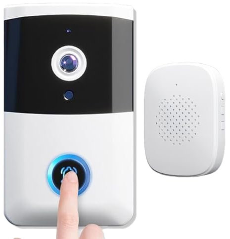 Smart Doorbell I5 - Timbre inalámbrico con cámara de seguridad, video HD, noche, WiFi antirrobo, cámara integrada, recargable, portero de video remoto, control de aplicación para seguridad del hogar