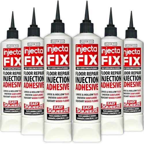 Injectafix 300 ml Easy Squeeze – Flexibler, starker Kleber zum Befestigen loser und hohler Fliesen + Holz-, LVT- und Laminatböden – Selbstnivellierend, inklusive Anti-Verstopfungs-Kappe(6)