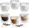 KXVXXV Juego de 6 tazas de café de doble pared, 80 ml, de doble pared, para capuchino, tazas de capuchino