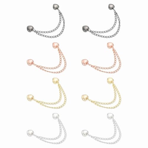 QUARKZMAN 8 Stück Magnetische Kleidungsclips Kleidungsklammern mit Kette Kleider-Clips Multifunktionale Hijab-Magnete für Dünne Kleidung Schals Hosenbeinen Brosche