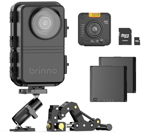 Brinno BCC5000 4K WiFi Time Lapse Camera Bundle - HDR and IP65 Housing | Fortschrittlicher Bildsensor, mobile App, 6 Monate Akkulaufzeit mit erweiterten Steckplätzen, Bluetooth, Konstruktionssystem