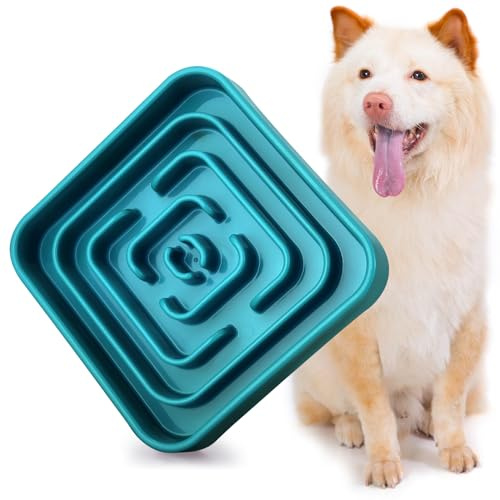 LLUAII Slow Feeder Dog Bowls for Large Medium Dogs, Anti-Choking Slow Eating Maze Dog Food Bowl, Anti-Slip Slow Feeding Pet Puzzle Bowl,Green