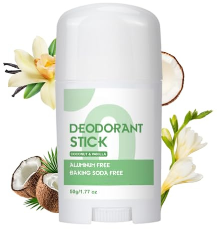 Deodorante stick alla vaniglia al cocco – Deodorante da uomo e donna senza alluminio – antitraspirante bastone da uomo e donna – contro il sudore e l'umidità ascellare, con profumo fresco di lunga