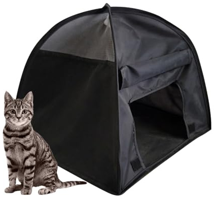 Hundsolskydd 38 x 38 x 30 cm – bärbart utomhus hundtält | lätt polyester solskydd för hundar | fällbart husdjur för trädgårdspark | lätt att sätta hundtält