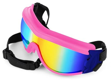 Hundebrille, Retro Hundebrille Hundesonnenbrille, Haustierbrille for mittleren UV-Schutz, Windschutz, Verstellbarer Riemen, Hundebrille Schnee und Strand