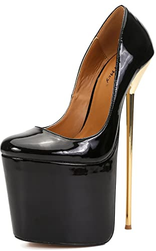 WQHPLMD Womens Sandals Pointed Toe 22cm Stiletto Pumps Plus Size Platform Slip On Office Lady Sandal Party Prom Dress Shoes Origin China