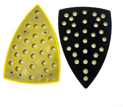 100 x 148 mm tampone abrasivo triangolare con 32 fori per levigatrice orbitale casuale, platorello giallo per lucidatura e smerigliatura, 1 confezione