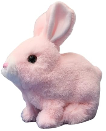 Jumping Bunny Plush Pet - Electric Rabbit Figure Soft Plush Toy, Wiggling Ears Interactive Electronic Pet | Realistic Squeaking Jumping Rabbit Toy Children Adults