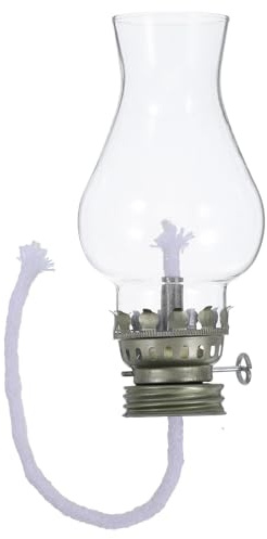 Healifty Vintage Petroleumlampe Zubehör Satz mit Klarem Glasschirm Metallregler und Dochtbrenner Verstellbare Sturmlampe für Innen und Outdoor