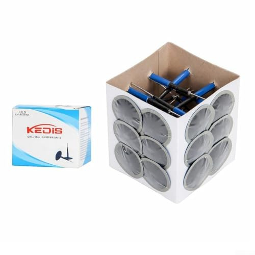 Kit de reparación de neumáticos de automóvil, 24 piezas de goma y seta de metal para reparar pinchazos en neumáticos de coche, camión y autobús
