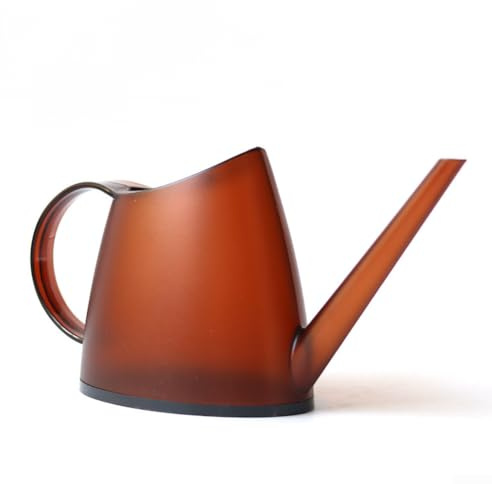 Annaffiatoio a becco lungo da 1 l, annaffiatoio per una cura precisa delle piante da interni ed esterni, bilanciato per piante da interno e giardino esterno (arancione satinato)