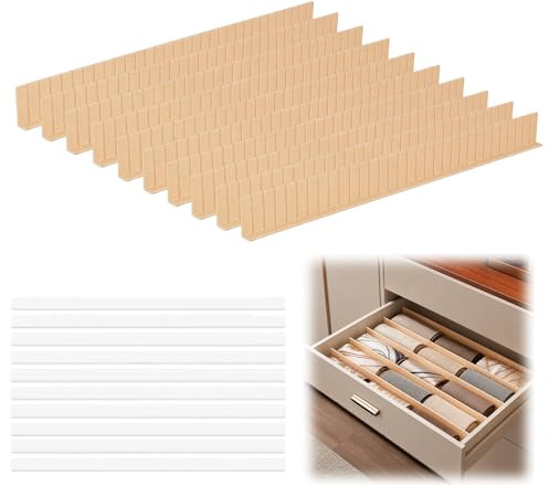 10 st. lådorganisatör, avdelare för utdragbara lådor, små avdelare (40 x 4 x 1,3 cm), gör-det-själv-avdelningsstorlek, perfekt för förvaring och organisering av spik