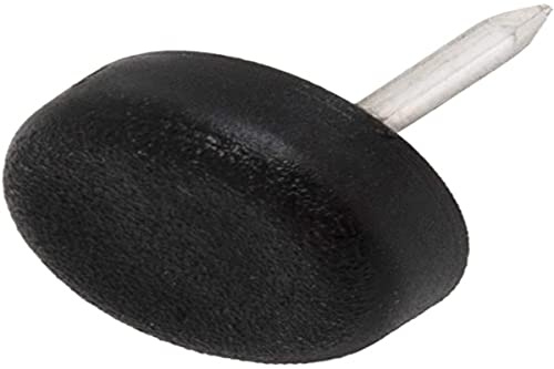 Adsamm® / 100 x Kunststoffgleiter mit Nagel/Schwarz/Ø 15 mm/rund/Möbelgleiter mit Nagel/Möbel- und Bodenschutz in Adsamm® Qualität