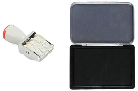 Timbro Datario Manuale (Mese in Italiano), Datario in Gomma Dimensioni Stampa 27 mm x 5 mm, Regolabile 12 Anni, per Casa, Negozio, Ufficio ecc (Set 2 pezzi)