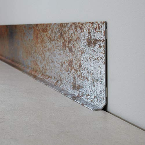 99 Déco - 10 Plinthes Murales PVC Adhésives Effet Métal Industriel 100 x 8 cm - 1 Mètre Chacune (10 Mètres au Total) - Pose Facile sans Colle ni Perçage - Résistantes à l'Humidité - Made in France