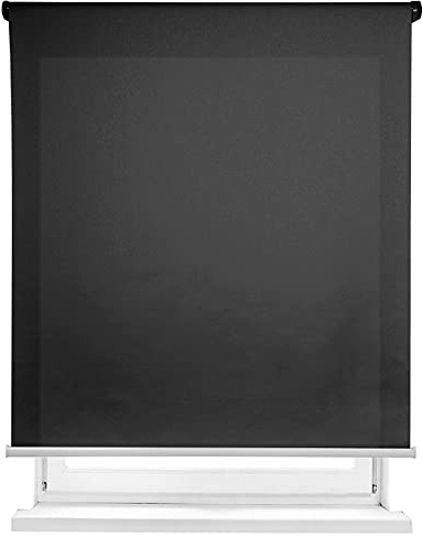MERCURY TEXTIL-Estor Enrollable translúcido Liso (Negro, 100x180cm)