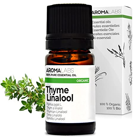 Tomillo Linalol BIO (Thymus zygis - QT linalool) - 5 mL - Aceite Esencial Quimiotipado y Certificado AB - Defensas naturales & Salud respiratoria - Aroma Labs