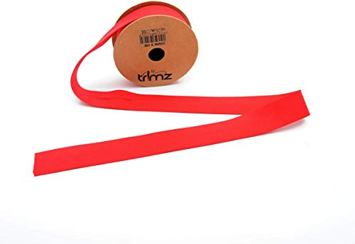 Trimz Schrägband aus Polyester-Baumwolle, Polyester, Rot, 5 m Spule