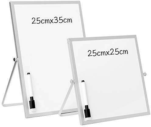 DOEWORKS Kleines Magnetisches Whiteboard, Schreibtisch-Whiteboard, Tragbar Trocken Abwischbar Magnettafel, Erinnerungstafel für Zuhause Schule Büro, 25 x 35 cm