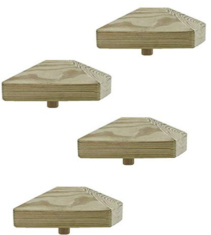 h2i Pfostenkappe | Holz imprägniert | 130 x 130 mm | 4 Stück | Eckige Abdeckkappe für Garten Holzpfosten Pfostenträger & Zaunpfosten in Pyramidenform | Wetterschutz für Holz-Balken & Pfosten