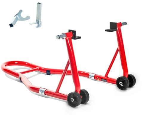 Donext Motorcycle Stand 850LB Sport Bike Rear Wheel Lift Swingarm Paddock Stands Red, U+L