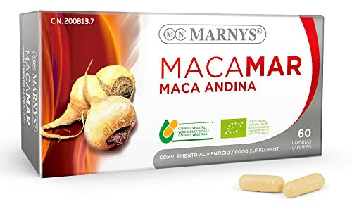 Marnys Maca Andina BIO - Macamar - Energía, vitalidad y deseo en la mujer - Para combatir el cansancio y la fatiga - 60 cápsulas vegetales