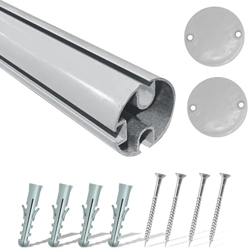 TENDEEVOLUTION Terminale Tenda da Sole per Esterno, Profilo Alluminio con diametro 42 mm. Misura e Colore Personalizzabile. Ricambi per Tende da Sole (3 Metri, Grigio Chiaro)