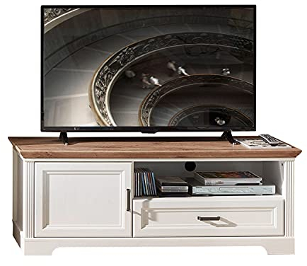 Möbel Jack TV-Lowboard Fernsehschrank Fernsehtisch | Weiß | Pinie | Artisan Eiche | 1 Tür | 1 Schublade
